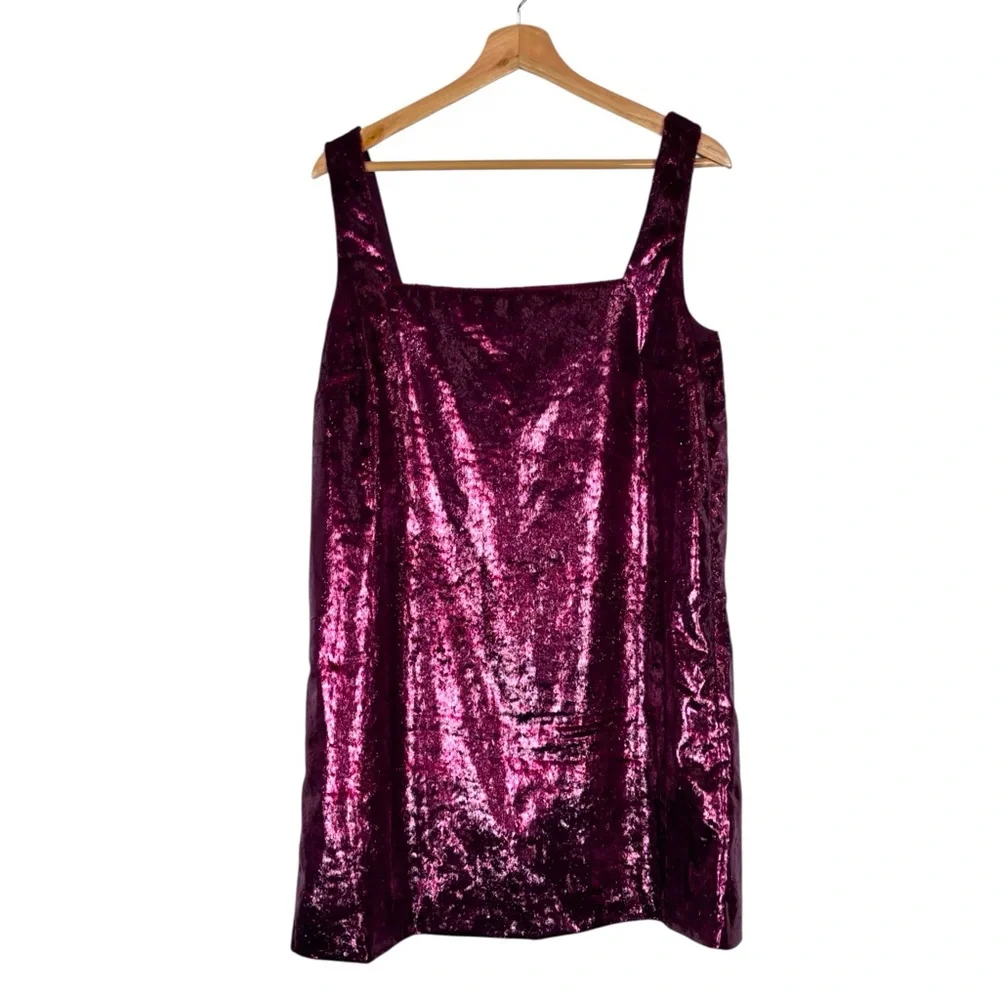 TUCKERNUCK HYACINTH HOUSE GAVIN GARNET SHIMMER SWING MINI DRESS - Picture 6 of 14